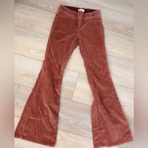 FREE PEOPLE Rust Corduroy Flared Pants